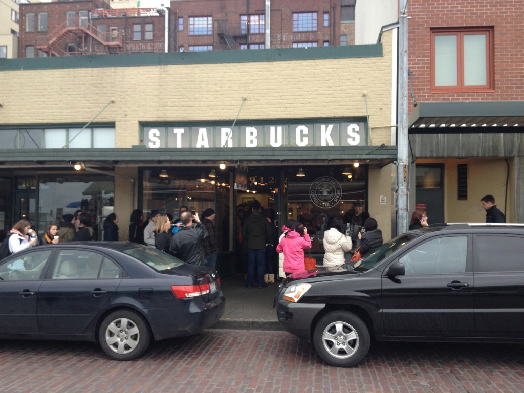 The First Starbucks across from Pike's Farmers Market