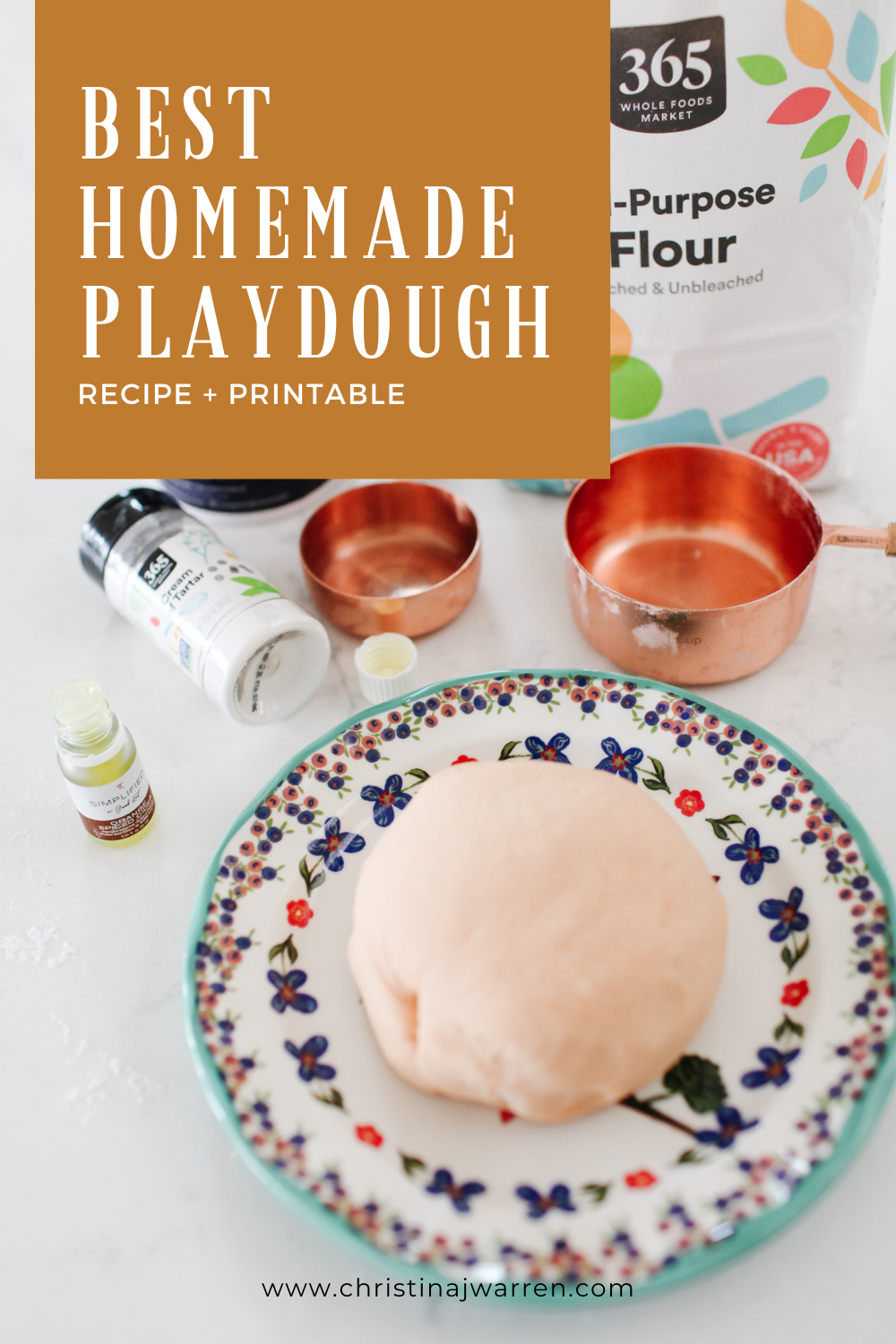 Homemade Playdough -Without Cream of Tartar - Kristina Oxford